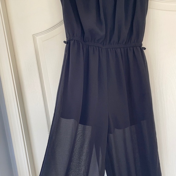 Iris Black Strapless Wide Leg Jumpsuit Large - Picture 4 of 8